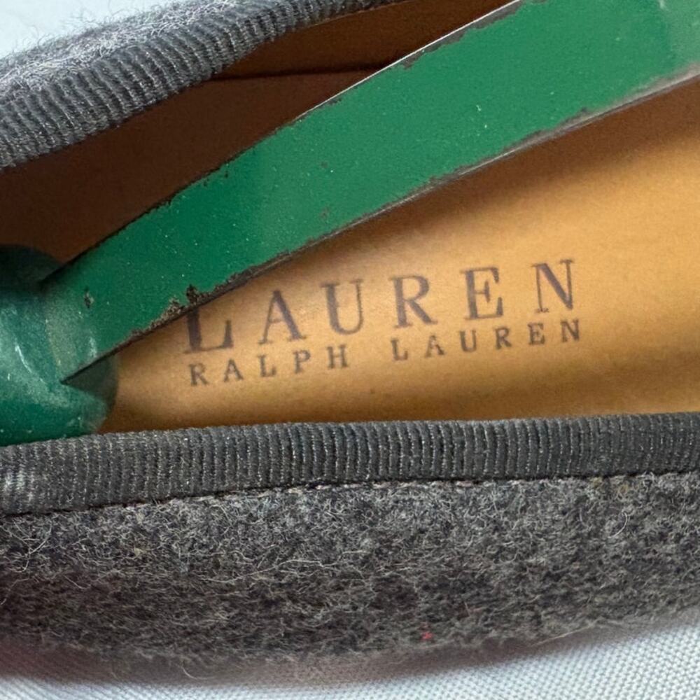 Lauren Ralph Lauren Charcoal Gray Wool Bow Ballet Flats Size 7.5 Women's - Picture 5 of 5